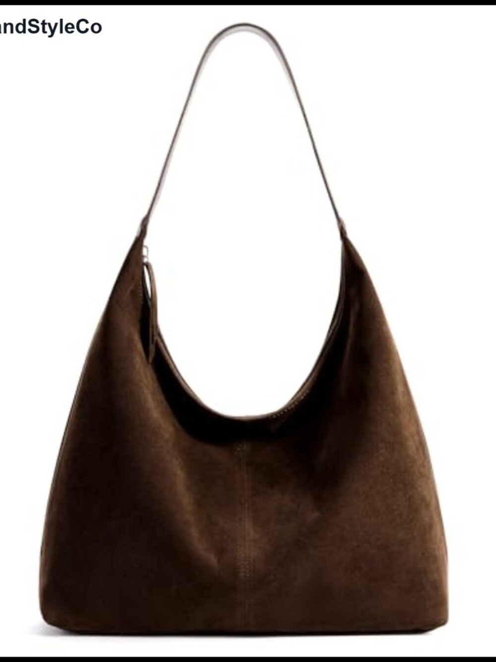 Faux Suede Leather Slouchy Hobo Bag 14L Casual Tote with Zipper Pockets